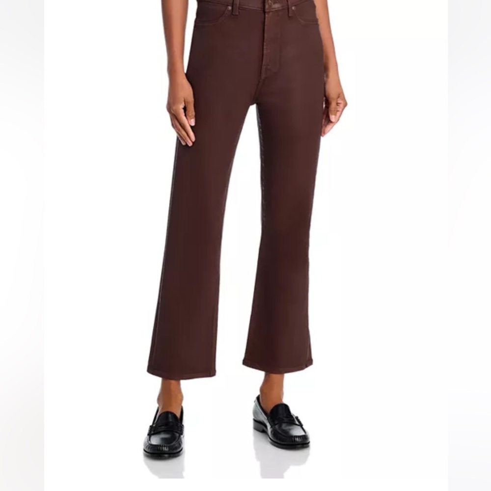 7 for Mankind Coated High Waist Crop Flare Jeans